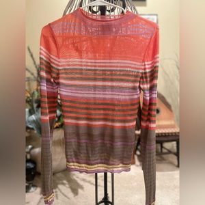 Multi colored sheer knit top